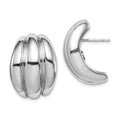 Sterling Silver Polished Rhodium Plated Hollow Post Earrings, 23 x 20 mm