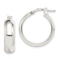 Sterling Silver Polished 6mm Round Hoop Earrings, 22 x 20 mm