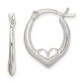 Sterling Silver Polished Heart Oval Hoop Earrings, 19 x 16 mm