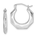 Sterling Silver Rhodium-plated Polished Hollow Hoop Earrings, 18 x 18 mm