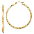Sterling Silver Gold-plated Diamond Cut 2mm Wavy Hoop Earrings, 41 x 41 mm