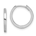 Sterling Silver Rhodium Polished Hinged Hoop Earrings, 14 x 1 mm