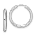 Sterling Silver Rhodium-plated Polished Hollow Hinged Hoop Earrings, 21 x 20 mm