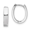 Sterling Silver Rhodium Polished Hinged Hoop Earrings, 13 x 10 mm