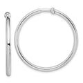 Sterling Silver RH-plated 2.5x37mm Non-Pierced Round Hoop Earrings, 37 x 2.5 mm