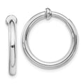 Sterling Silver RH-plated 2.5x20mm Non-Pierced Round Hoop Earrings, 20 x 2.5 mm