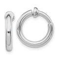 Sterling Silver RH-plated 2.5x14mm Non-Pierced Round Hoop Earrings, 14 x 2.5 mm
