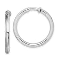 Sterling Silver RH-plated 3x31mm Non-Pierced Round Hoop Earrings, 31 x 3 mm