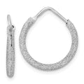 Sterling Silver Rhodium-plated Laser Cut 2mm Endless Hoop Earrings, 20 x 2 mm