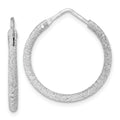 Sterling Silver Rhodium-plated Laser Cut 2mm Endless Hoop Earrings, 26 x 2 mm