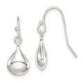 Sterling Silver Shepherd Hook Earrings, 26 x 8 mm