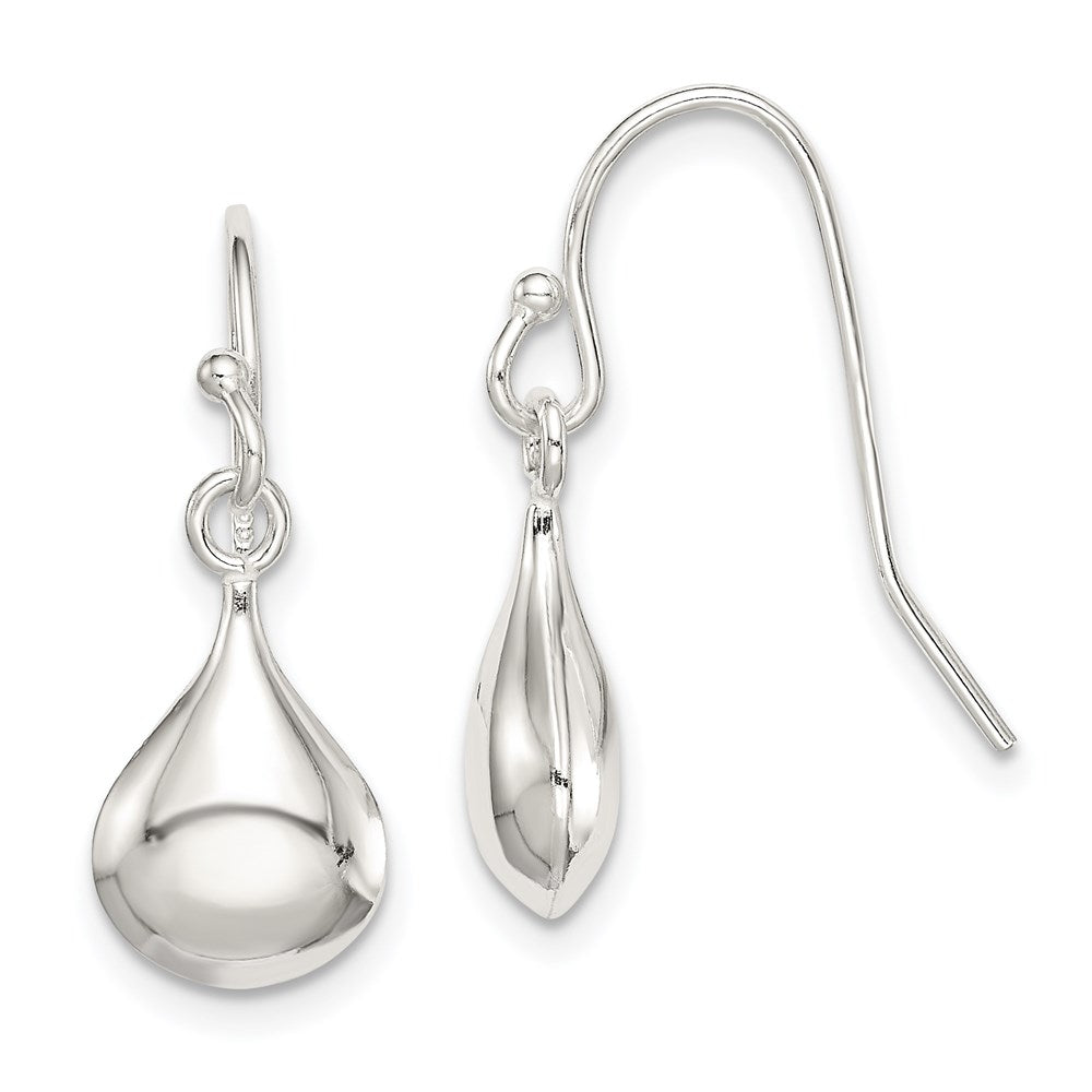 Sterling Silver Shepherd Hook Earrings, 26 x 8 mm