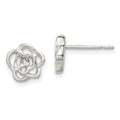 Sterling Silver Polished Flower Post Earrings, 9 x 9 mm