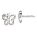 Sterling Silver Polished Butterfly Children's Post Earrings, 9 x 10 mm