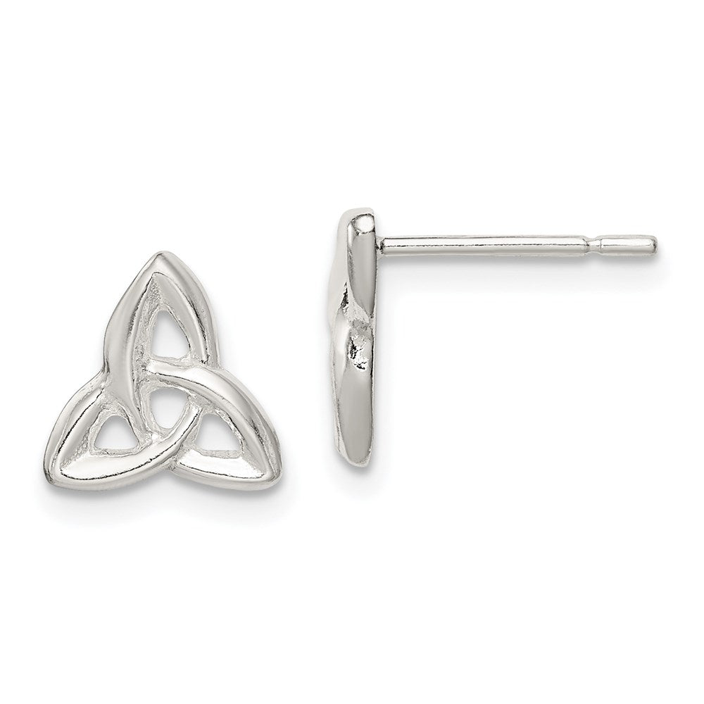 Sterling Silver Trinity Post Earrings, 9 x 10 mm