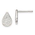 Sterling Silver Filigree Post Earrings, 10 x 7 mm
