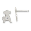 Sterling Silver Polished CZ Dog Post Earrings, 10 x 9 mm