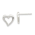 Sterling Silver Heart Post Earrings, 9 x 10 mm