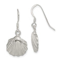 Sterling Silver Shell Earrings, 28 x 13 mm