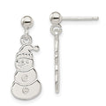 Sterling Silver Polished Snowmen Post Dangle Earrings, 20 x 8 mm