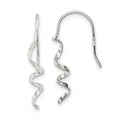 Sterling Silver Polished & Textured Spiral Dangle Earrings, 26 x 4 mm