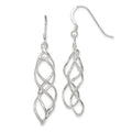 Sterling Silver Polished & Twisted Intertwined Dangle Earrings, 48 x 11 mm