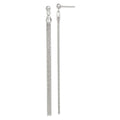 Sterling Silver Polished Fancy Long Linear Post Dangle Earrings, 93 x 6 mm