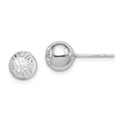 Sterling Silver Rhod-plated Diamond Cut 8mm Ball Post Earrings, 8 x 8 mm