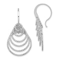 Sterling Silver Rhodium-plated D/C Graduated Circles Dangle Earrings, 37 x 20 mm