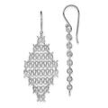 Sterling Silver Rhodium-plated Polished Chain Link Dangle Earrings, 40 x 15 mm