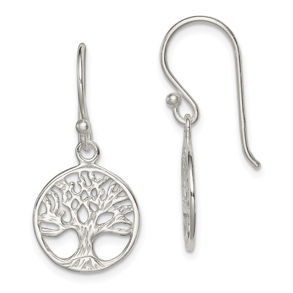 Sterling Silver Shepherd Hook Earrings, 38 x 13 mm