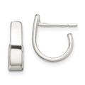 Sterling Silver Fancy J-Hoop Earrings, 12 x 4 mm