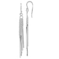 Sterling Silver Rhodium-plated Polished Five Chains & Bars Dangle Earrings, 69 x 7 mm