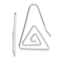 Sterling Silver Rhodium-plated Hook Triangle Earrings, 29 x 20 mm