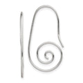 Sterling Silver Rhodium-plated Hook Swirl Earrings, 31 x 16 mm