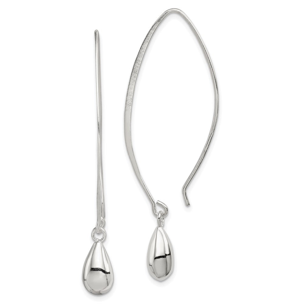 Sterling Silver Fancy Earrings, 58 x 6 mm