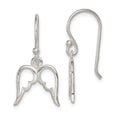 Sterling Silver Polished Wings Dangle Earrings, 22 x 13 mm