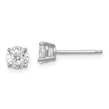 Sterling Silver Rhodium-plated Polished Round 5mm CZ Stud Earrings, 5 x 5 mm