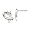 Sterling Silver Heart Earrings, 14 x 9 mm