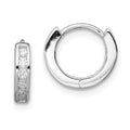 Sterling Silver Rhodium-plated CZ Hinged Hoop Earrings, 10 x 12 mm, 1.35 g