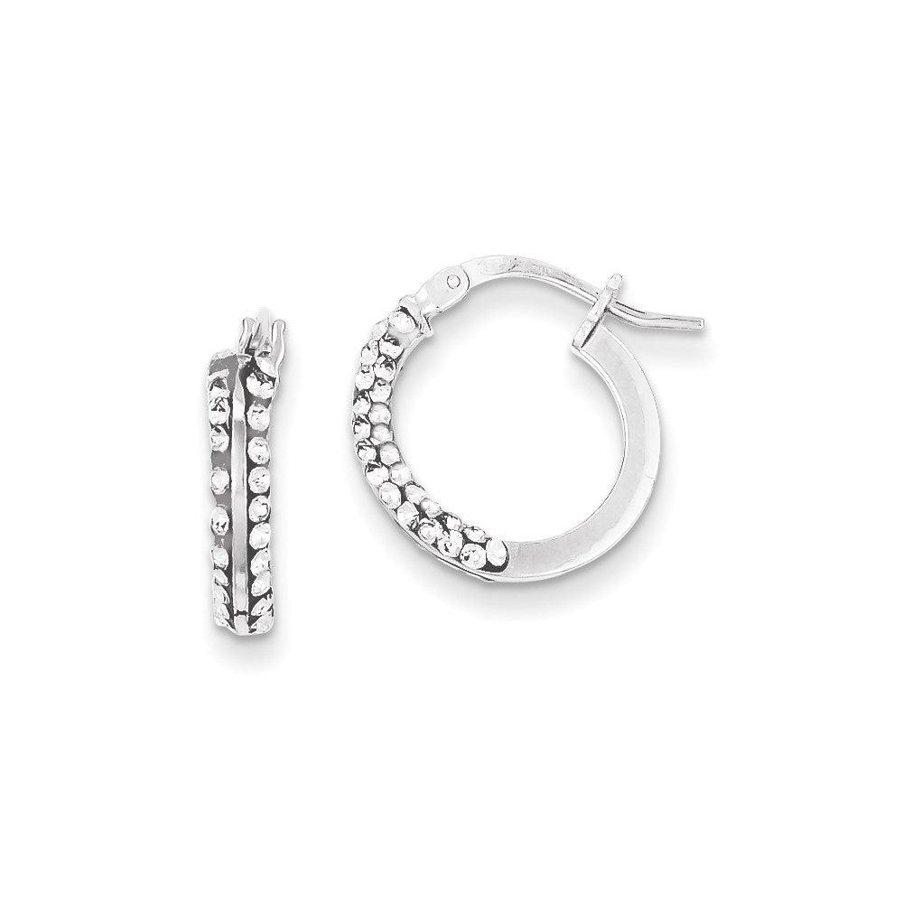 Sterling Silver Stellux Crystal Hoop Earrings, 16 x 15 mm