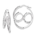 Sterling Silver Stellux Crystal Twisted Hoop Earrings, 30 x 25 mm