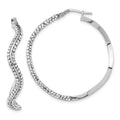 Sterling Silver Stellux Crystal Wavy Round Hoop Earrings, 40 x 40 mm