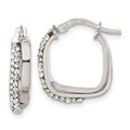 Sterling Silver Stellux Crystal Square Hoop Earrings, 19 x 17 mm