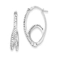 Sterling Silver Stellux Crystal Hoop Earrings, 31 x 17 mm