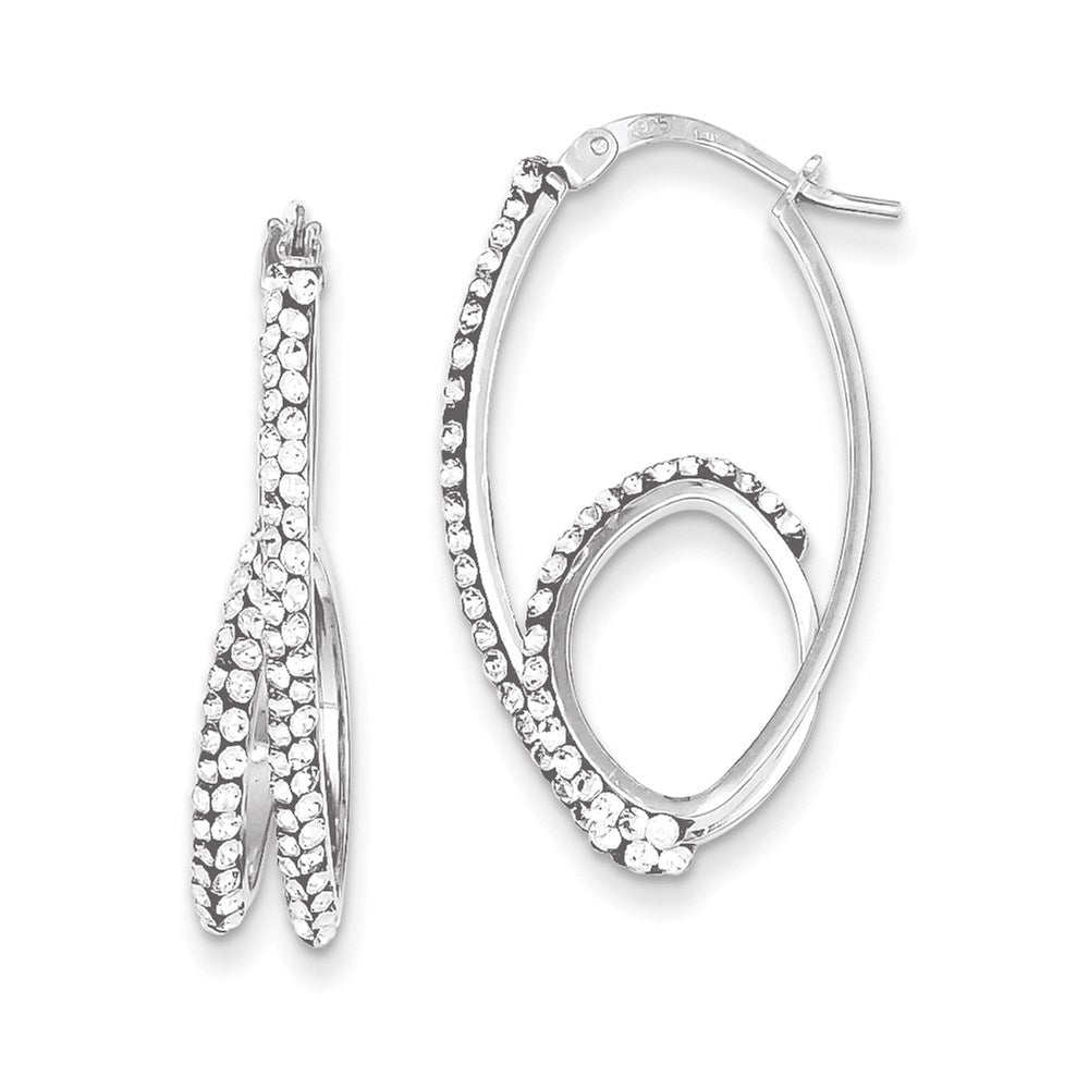 Sterling Silver Stellux Crystal Hoop Earrings, 31 x 17 mm