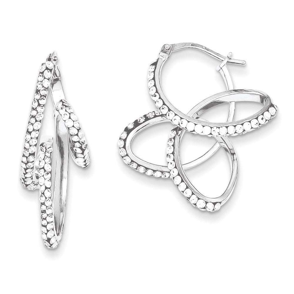 Sterling Silver Stellux Crystal 4-loop Dangle Earrings, 27 x 25 mm