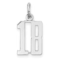 Sterling Silver/Rhodium-plated Elongated Number 18 Charm, 20 x 8 mm