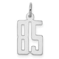 Sterling Silver/Rhodium-plated Elongated Number 85 Charm, 20 x 8 mm