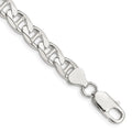 Sterling Silver 7.4mm D/C Flat Anchor Curb Chain, 9 x 7.4 mm